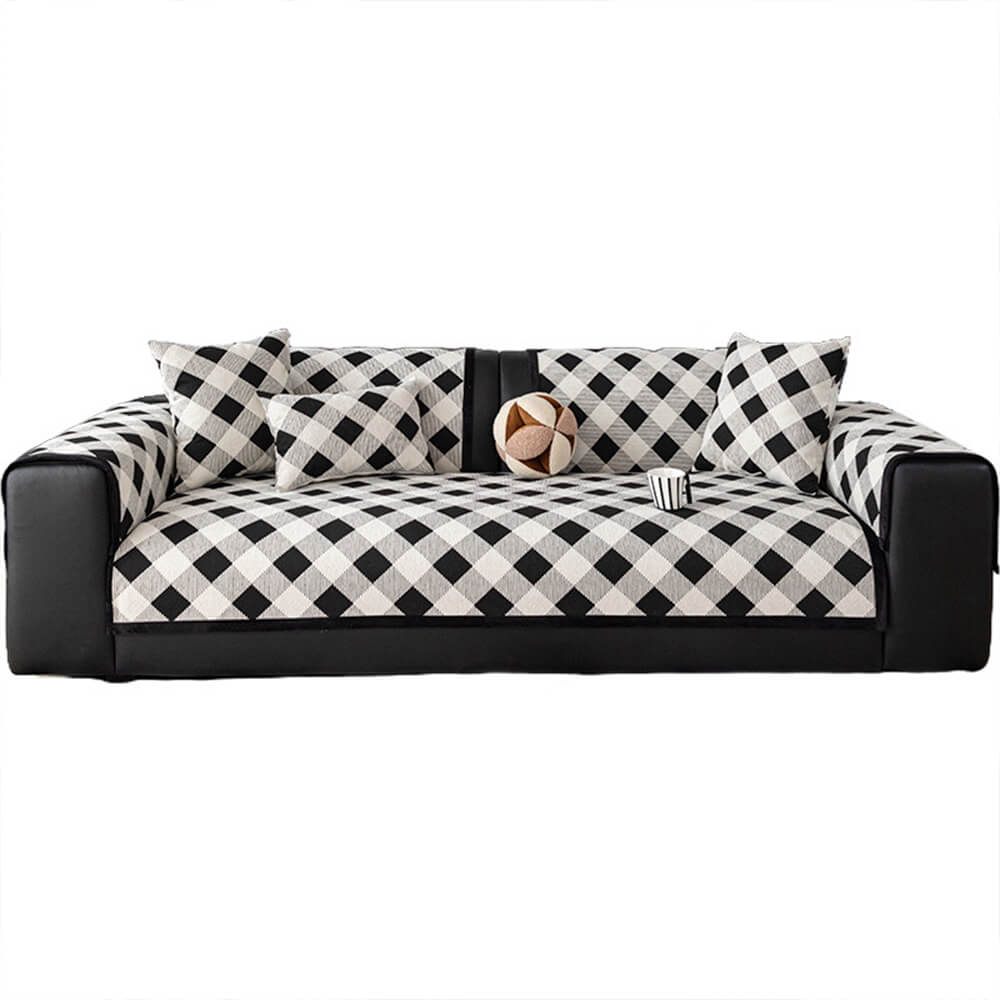 Diamond Chenille Scratch-Resistant Sofa Protector - Non-Slip Couch Cover