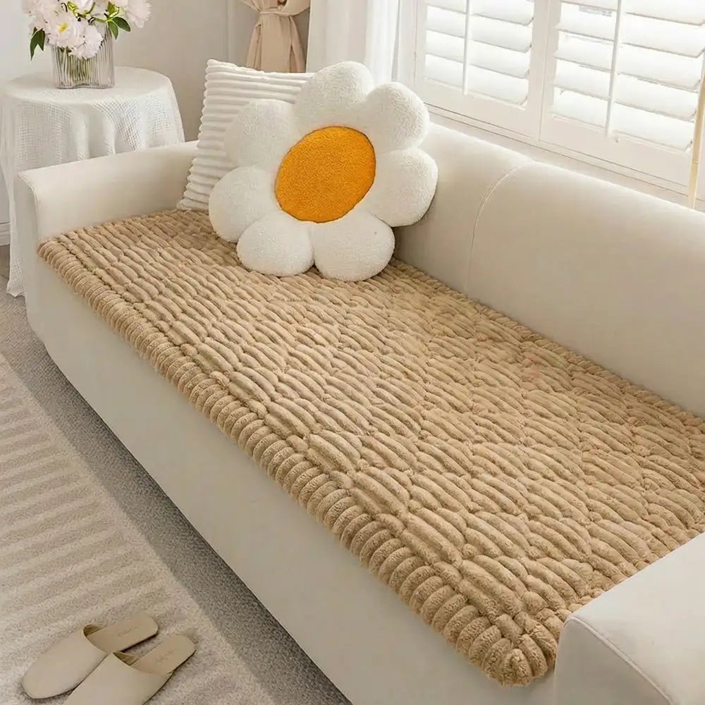Fluffy Fuzzy Pet-Friendly Sofa Protector — Washable Couch Cover & Pet Mat