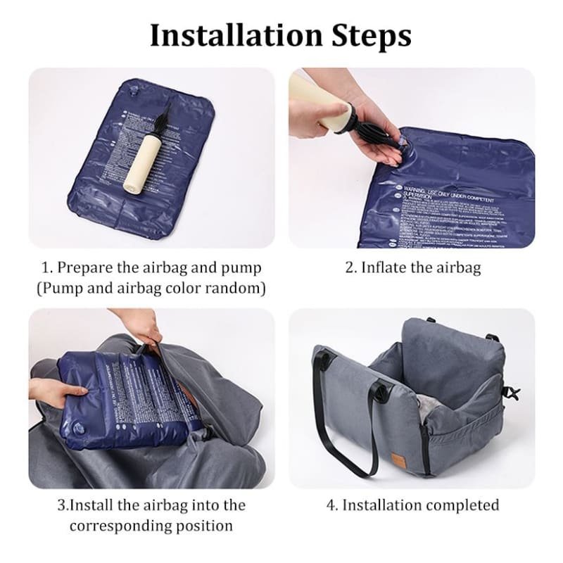3-in-1 Dog Car Seat – Waterproof Booster Seat with Safety Belt