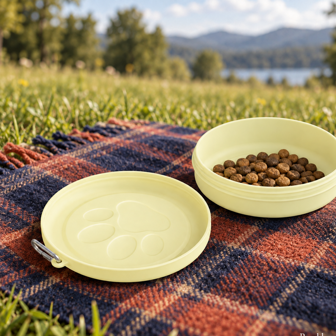 Clever 2-in-1 Portable Dog Bowl for Food & Water on the Go