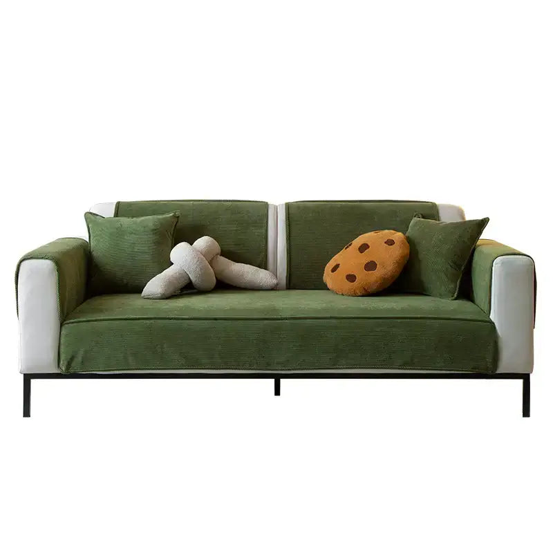 Elegant Corduroy Sofa Protector with Non-Slip Backing