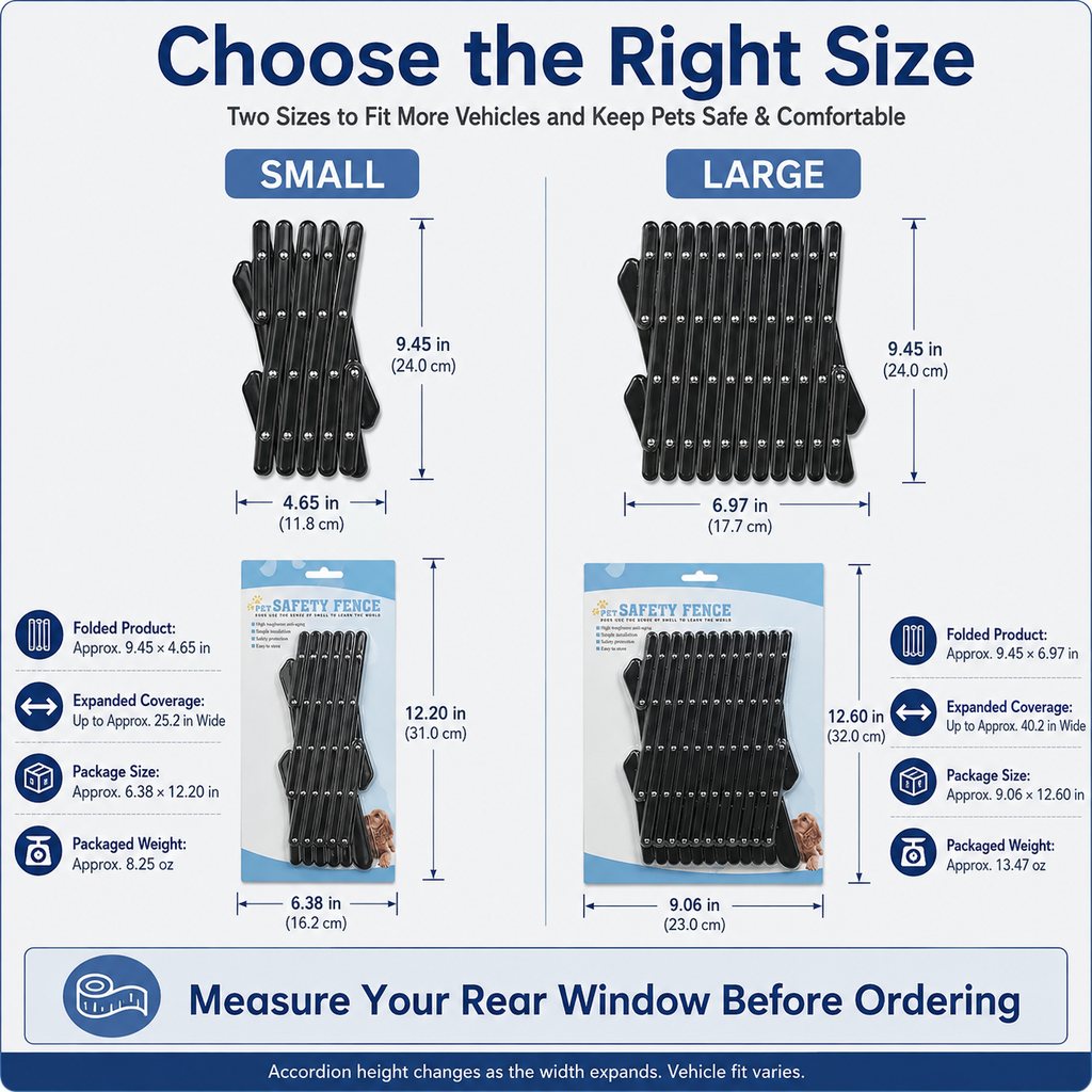 Dog Window Guard for Car, Expandable Rear Window Barrier