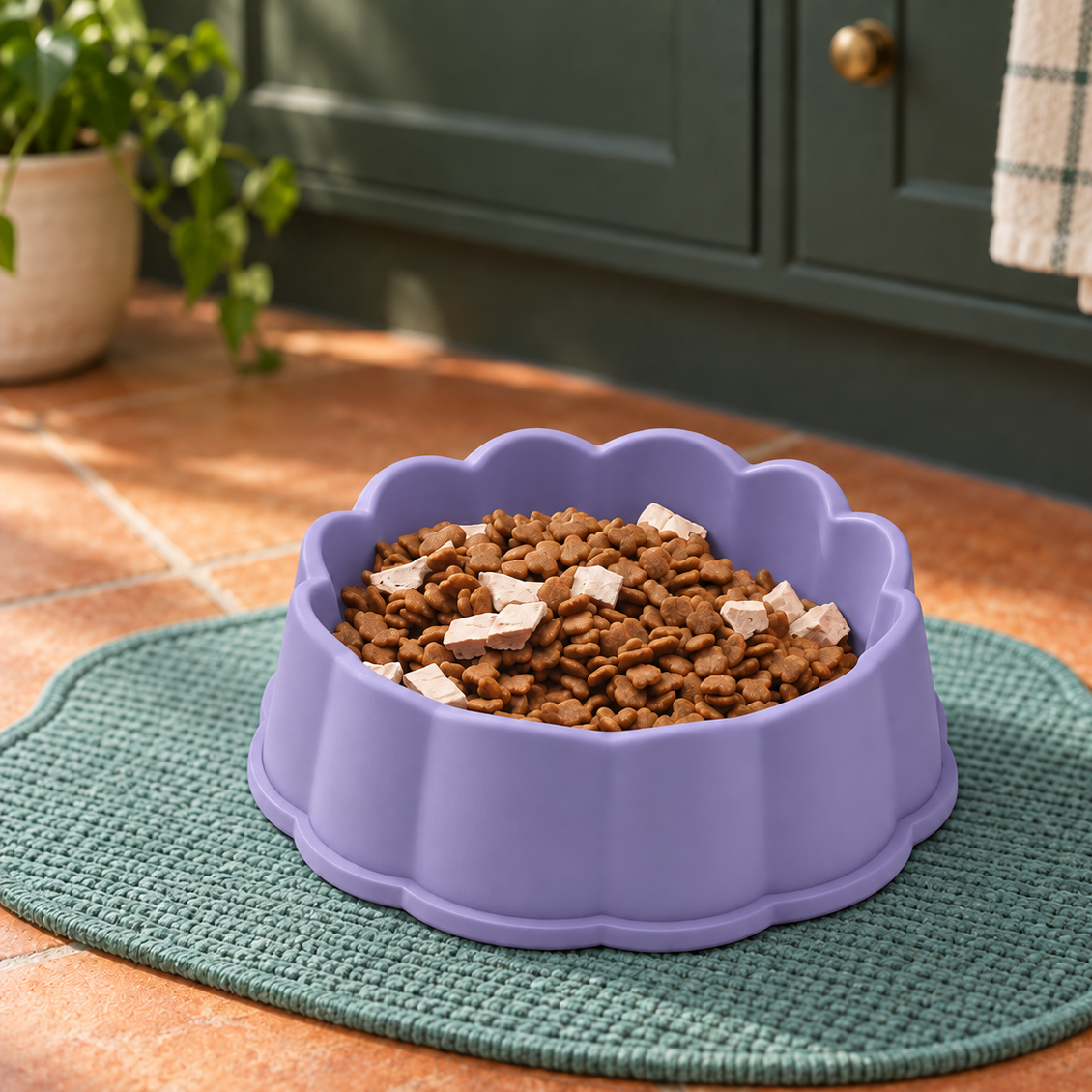 Stylish Scalloped Pet Bowl for Charming Food & Water Time