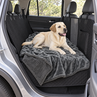 Plush Fleece & Sherpa Backseat Dog Blanket for Cozy Rides
