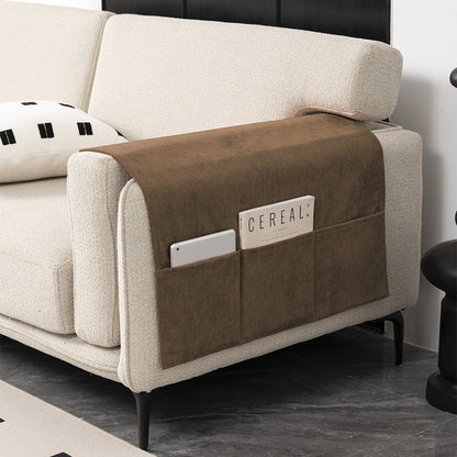 Brown chenille sofa armrest cover