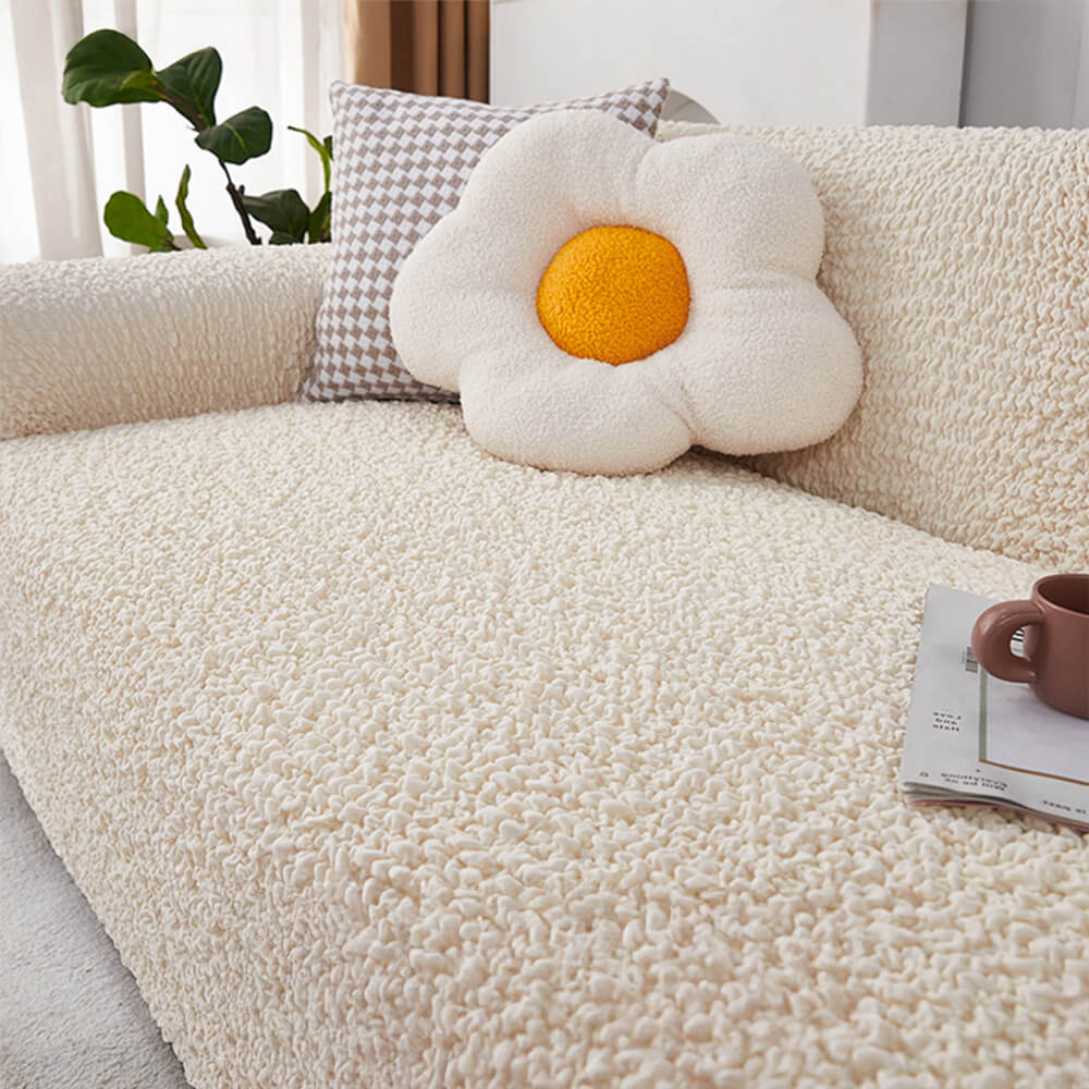 All-Season Cloud-Bubble Textured Stretch Couch Cover with Full Coverage