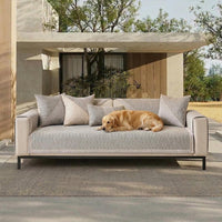 Breathable Woven Cotton-Linen Outdoor Sofa Cover with Non-Slip Backing