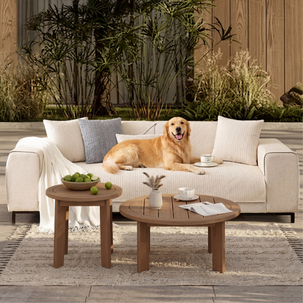 Elegant Solid-Color Chenille Outdoor Couch Cover - Scratch-Resistant, Protective Cover for Patio Furniture