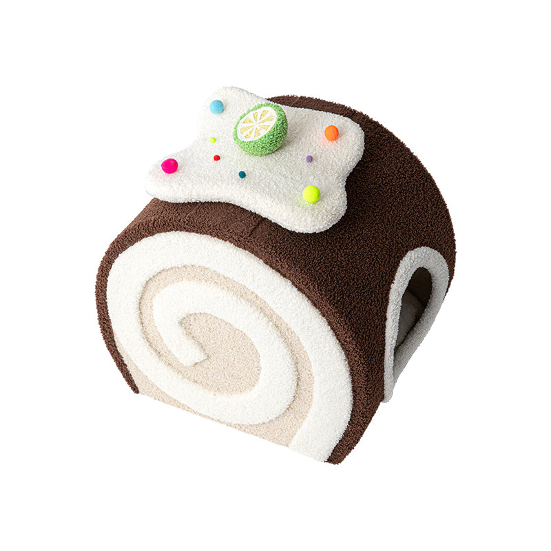 Cat Tree with Swiss Roll Bed & Milk Tea Barrel