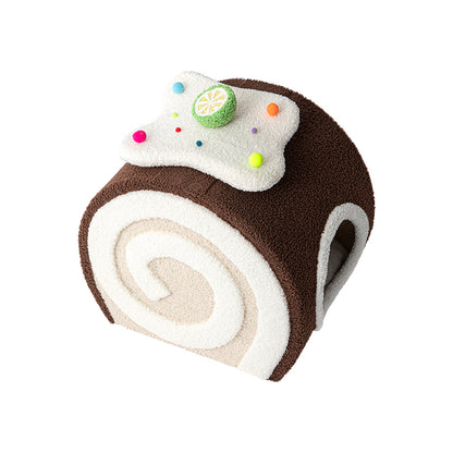 Cat Tree with Swiss Roll Bed & Milk Tea Barrel