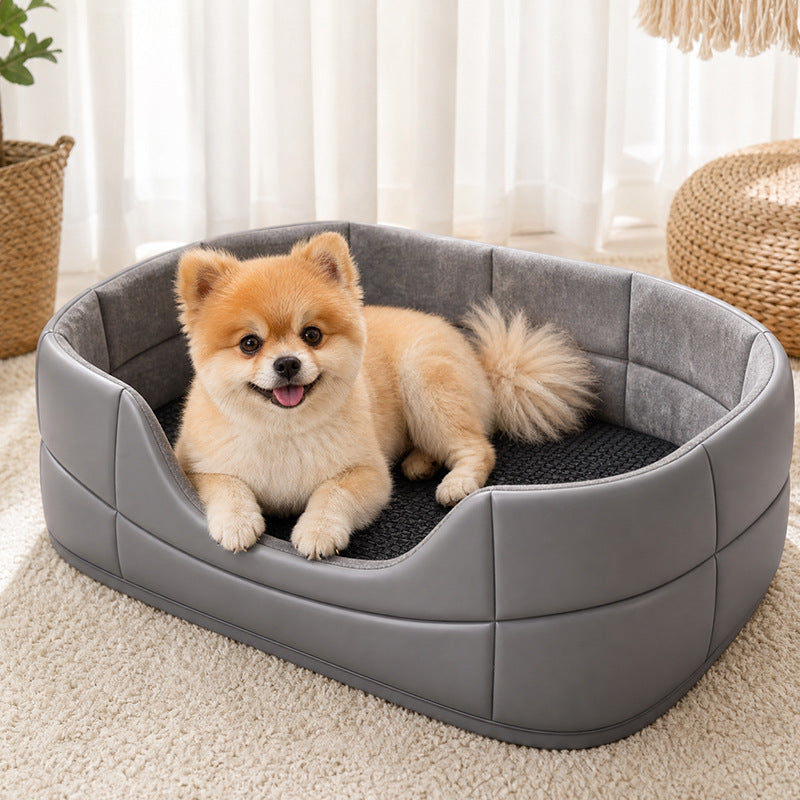 The First-Class Travel Nest | Quilted Vegan Leather Pet Car Seat