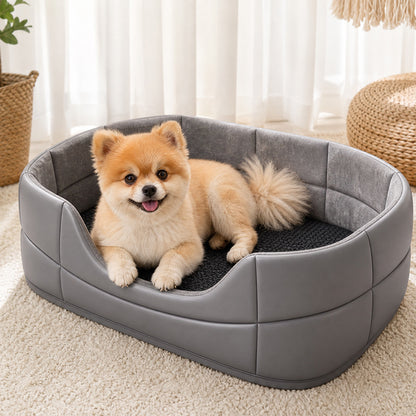 The First-Class Travel Nest | Quilted Vegan Leather Pet Car Seat