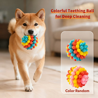 Dog Dental Chew Ball Toy – Rubber Teething & Teeth Cleaning Toy for Dogs