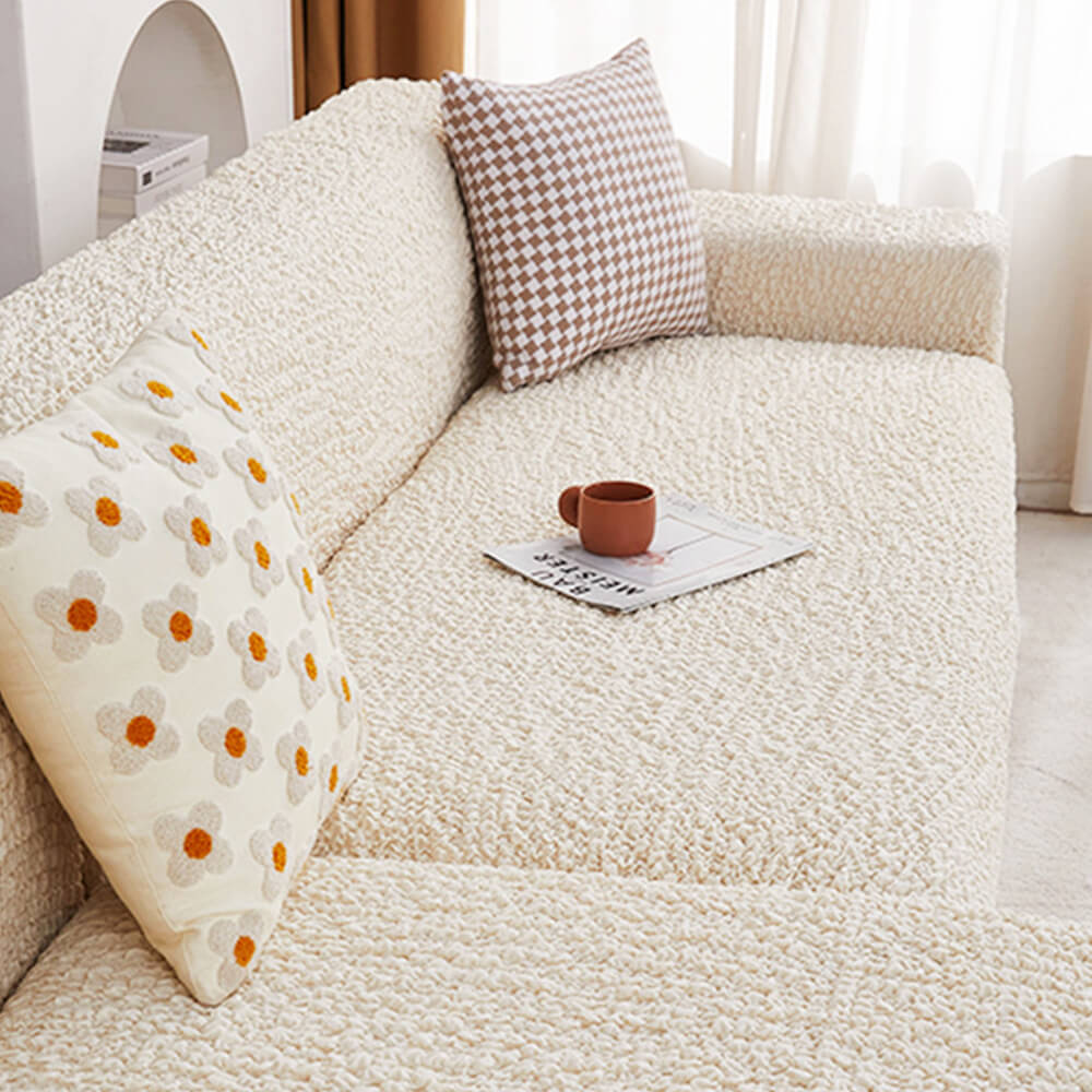 All-Season Cloud-Bubble Textured Stretch Couch Cover with Full Coverage