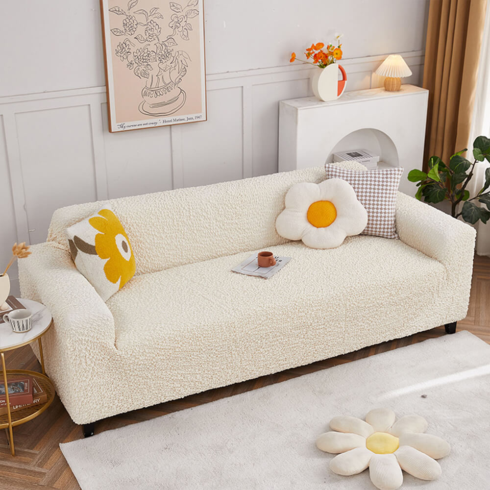 All-Season Cloud-Bubble Textured Stretch Couch Cover with Full Coverage