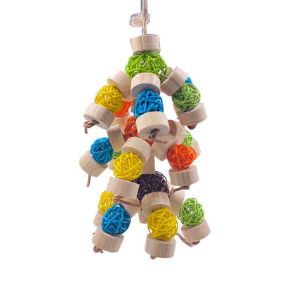 Wooden Vine Ball Bird Toy for Nibbling – Cage Accessories & Bird Toys