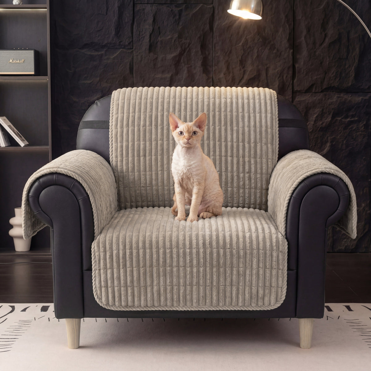 One-Piece Cozy Flannel Sofa Protector — Non-Slip Recliner Chair Cover