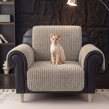 One-Piece Cozy Flannel Sofa Protector — Non-Slip Recliner Chair Cover