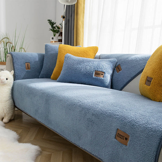 Waterproof, Thick & Cozy Faux Sherpa Fleece Non-Slip Couch Cover Protector
