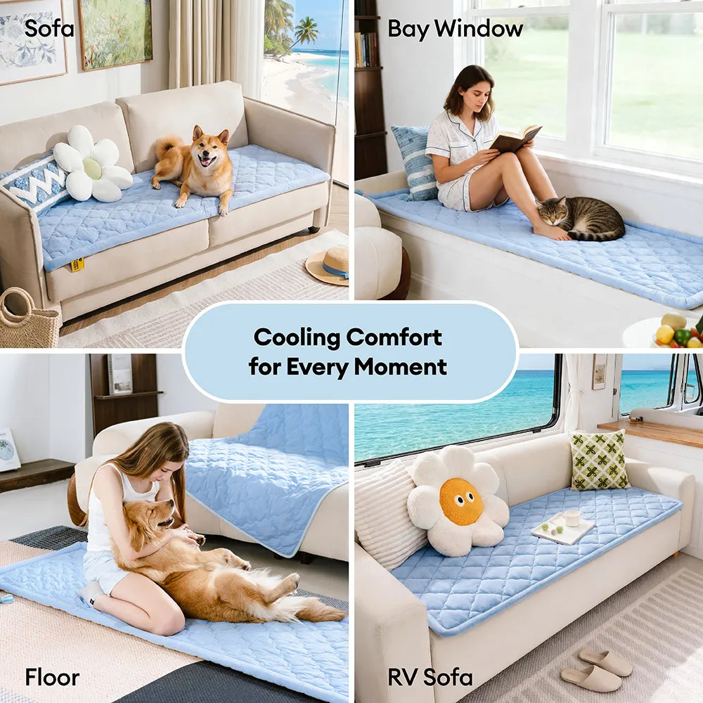 ChillNest Cooling Non-Slip Couch Cover – Stay Cool and Secure