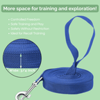 10M Training Line for Dogs | Extra Long Nylon Leash for Walking & Recall