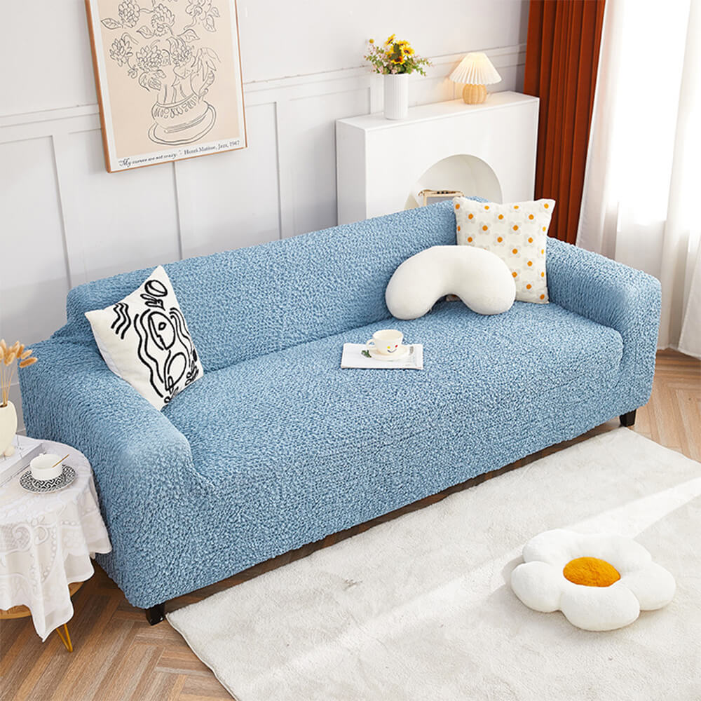 All-Season Cloud-Bubble Textured Stretch Couch Cover with Full Coverage