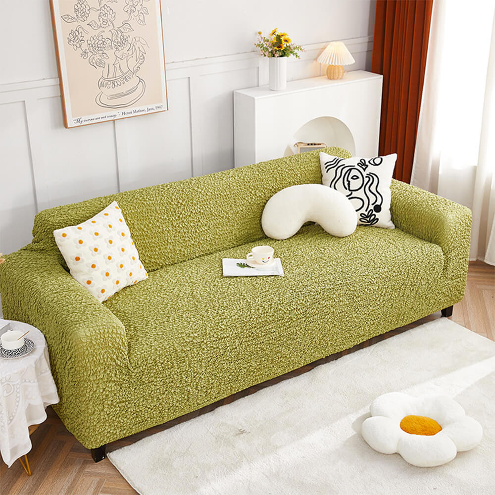 All-Season Cloud-Bubble Textured Stretch Couch Cover with Full Coverage