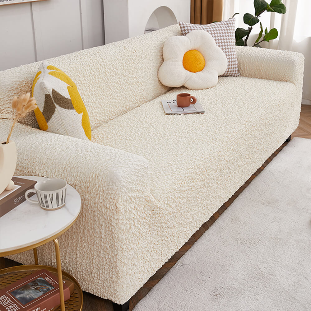 All-Season Cloud-Bubble Textured Stretch Couch Cover with Full Coverage