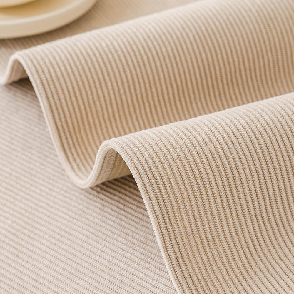 All-Season Corduroy Couch Cover – Soft, Water-Resistant, Anti-Scratch Protection with Pom-Poms