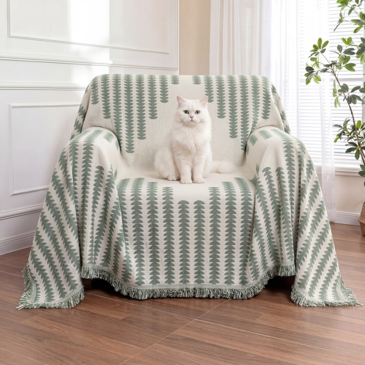 All-Season Chenille Armchair Cover - Double-Sided, Scratch-Resistant, Cozy Home Décor Protector