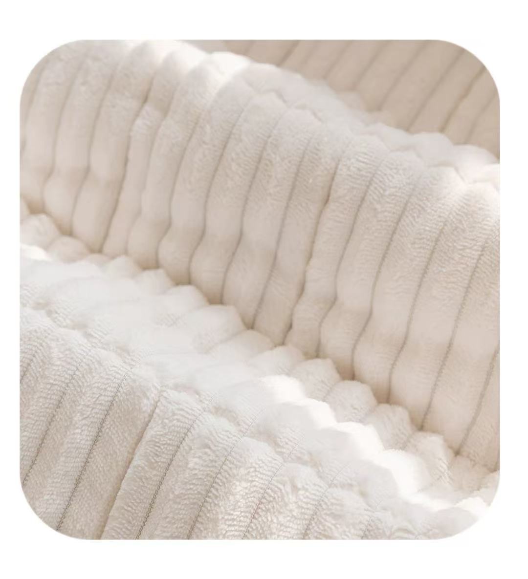 Close up of the dense ribbed flannel surface
