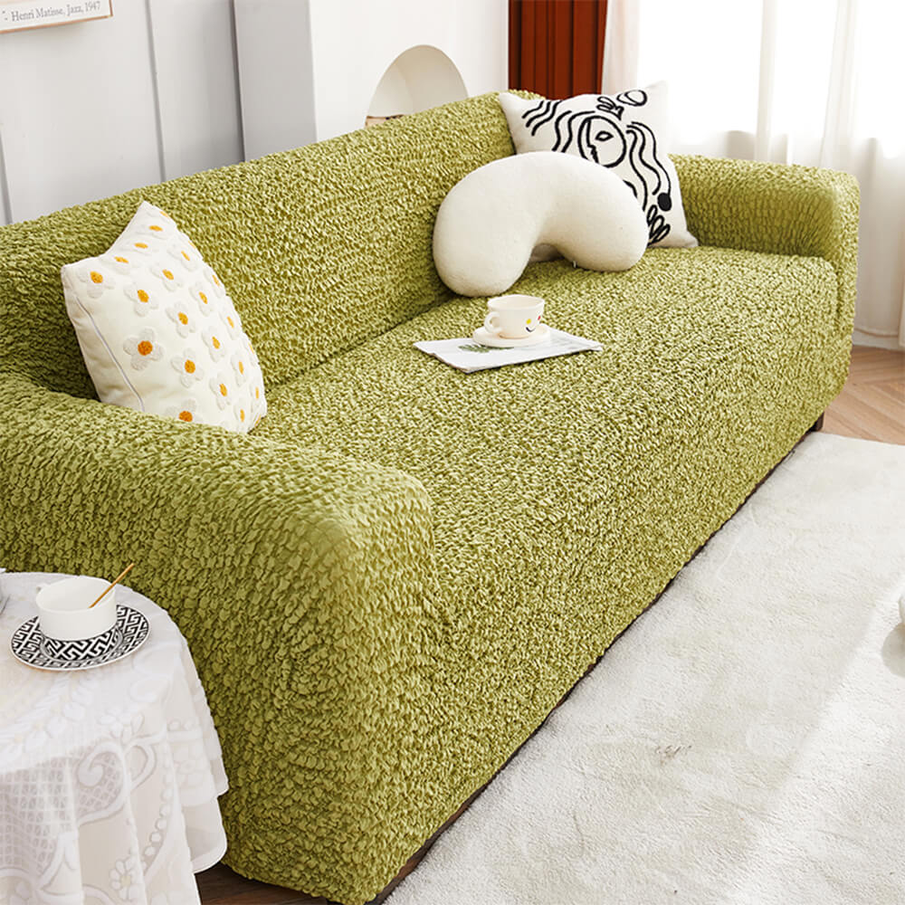 All-Season Cloud-Bubble Textured Stretch Couch Cover with Full Coverage