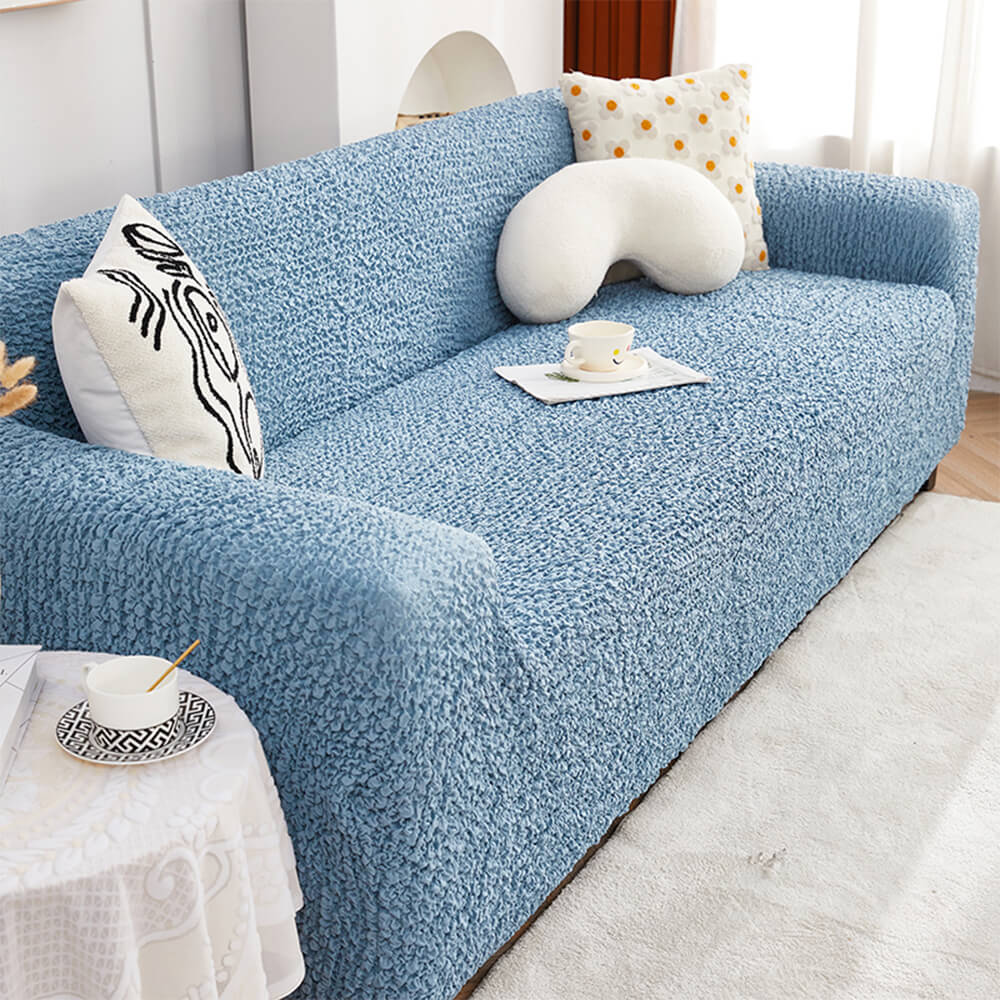All-Season Cloud-Bubble Textured Stretch Couch Cover with Full Coverage