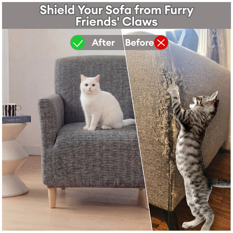 Herringbone Full-Coverage Armchair Protector – Soft, Scratch-Resistant Sofa Cover with Elastic Fit