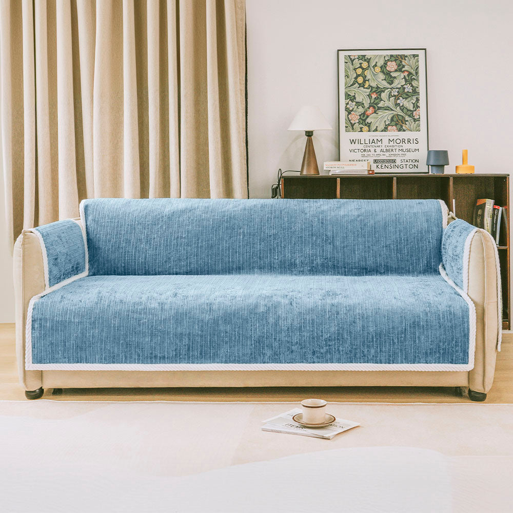 All-Season Anti-Slip Striped Pet Rug with Armrest — Furniture Protector & Outdoor Couch Cover to Keep Pets Calm and Still