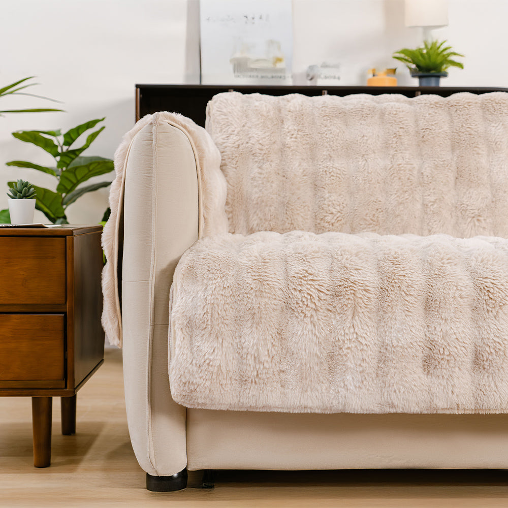 EverDry Plush Water-Resistant Furniture Protector — Soft, Fluffy Couch Cover