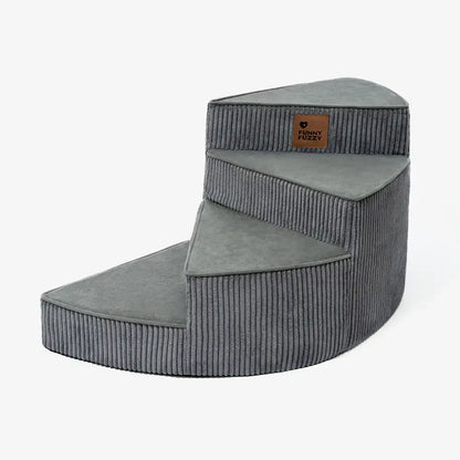 CreamyStep Cozy Corduroy Spiral Pet Stairs — Removable, Joint-Friendly, Easy Access for Pets