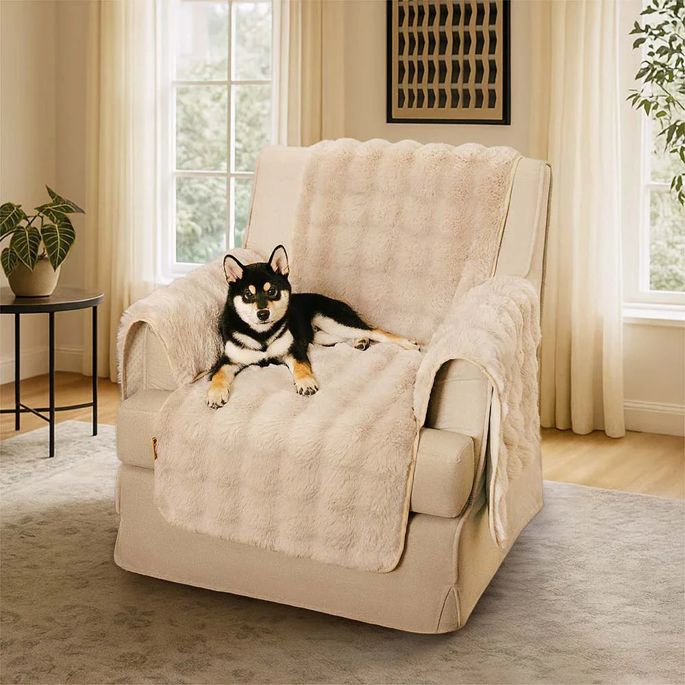 EverDry Plush Water-Resistant Furniture Protector — Soft, Fluffy Couch Cover