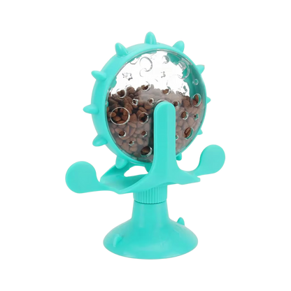 Interactive Spinning Treat Dispenser Toy with Suction Base — Slow-Feeder for Dogs & Cats