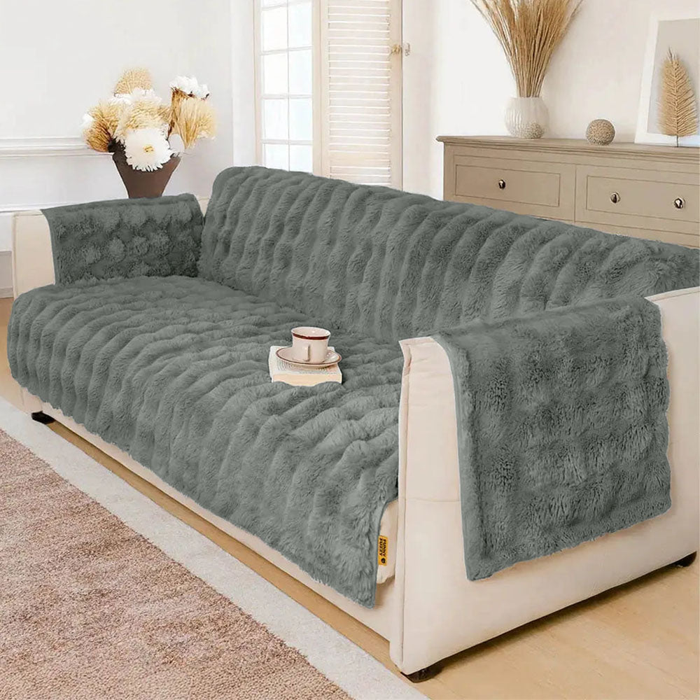 EverDry Plush Water-Resistant Furniture Protector — Soft, Fluffy Couch Cover