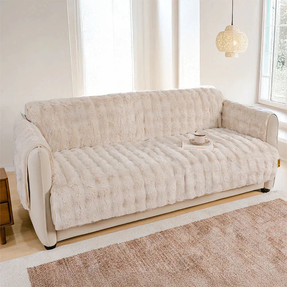 EverDry Plush Water-Resistant Furniture Protector — Soft, Fluffy Couch Cover
