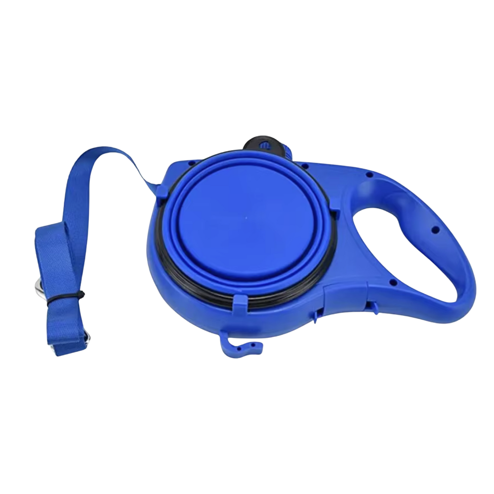 3-in-1 Dog Leash with Built-In Water Bottle, Bowl & Waste Bag Dispenser | Portable Travel Design