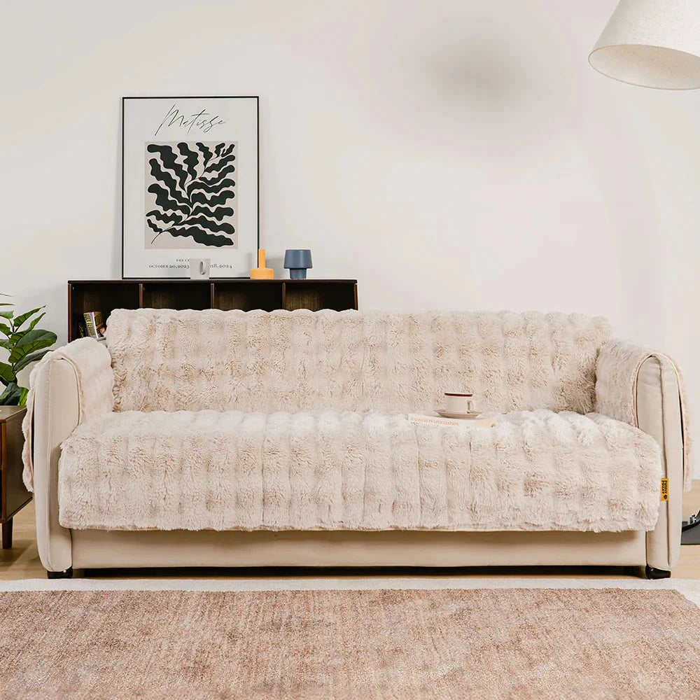 EverDry Plush Water-Resistant Furniture Protector — Soft, Fluffy Couch Cover