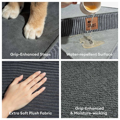CreamyStep Cozy Corduroy Spiral Pet Stairs — Removable, Joint-Friendly, Easy Access for Pets
