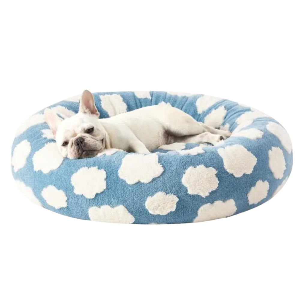 Calming Donut Cat Bed | Soft Plush Bed for Cats and Small Dogs