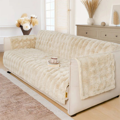 EverDry Plush Water-Resistant Furniture Protector — Soft, Fluffy Couch Cover