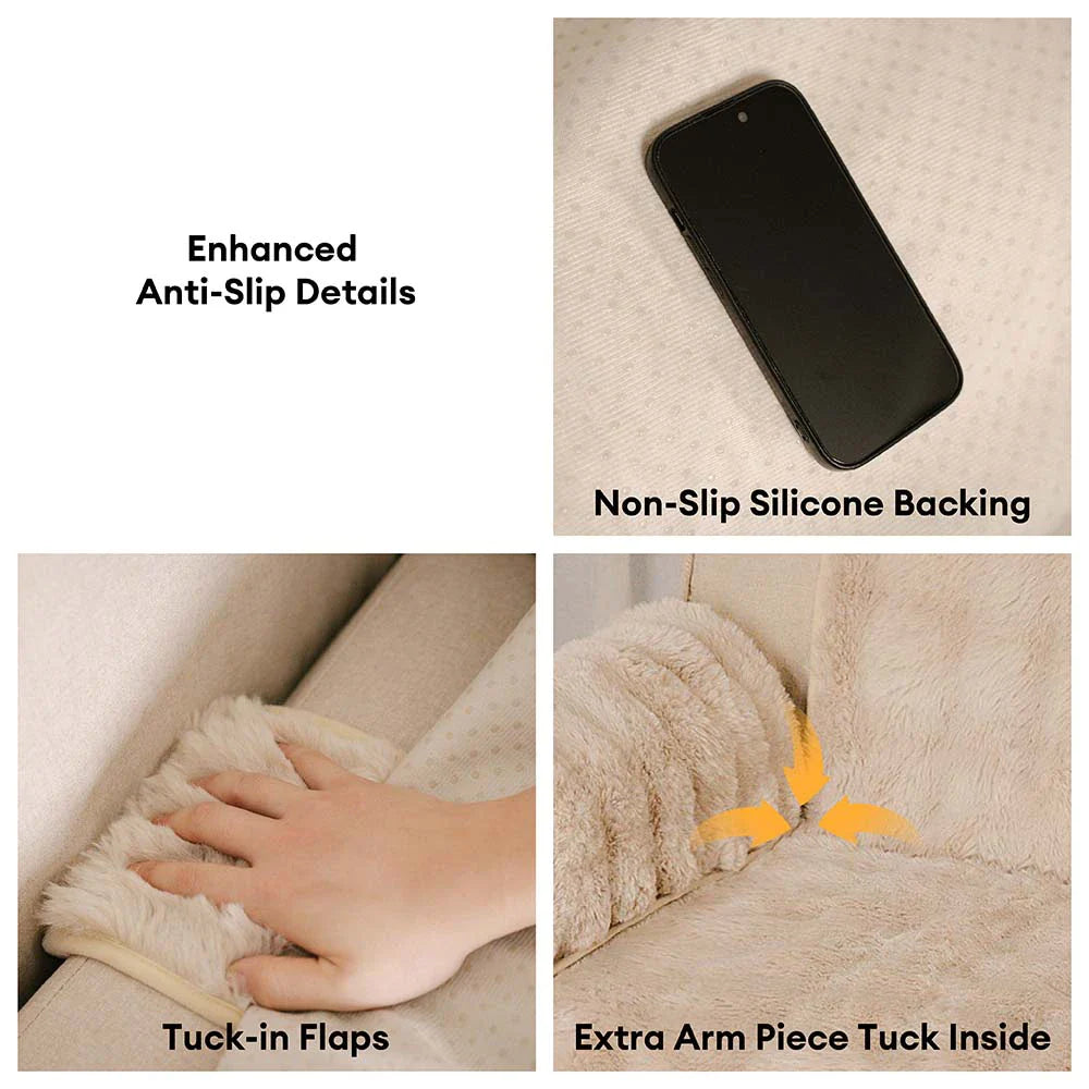 EverDry Plush Water-Resistant Furniture Protector — Soft, Fluffy Couch Cover