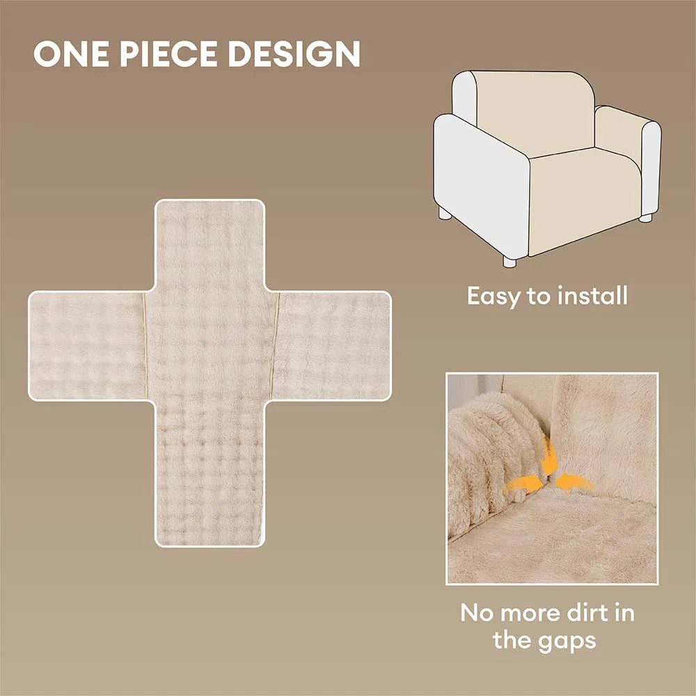 EverDry Plush Water-Resistant Furniture Protector — Soft, Fluffy Couch Cover