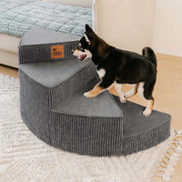 CreamyStep Cozy Corduroy Spiral Pet Stairs — Removable, Joint-Friendly, Easy Access for Pets