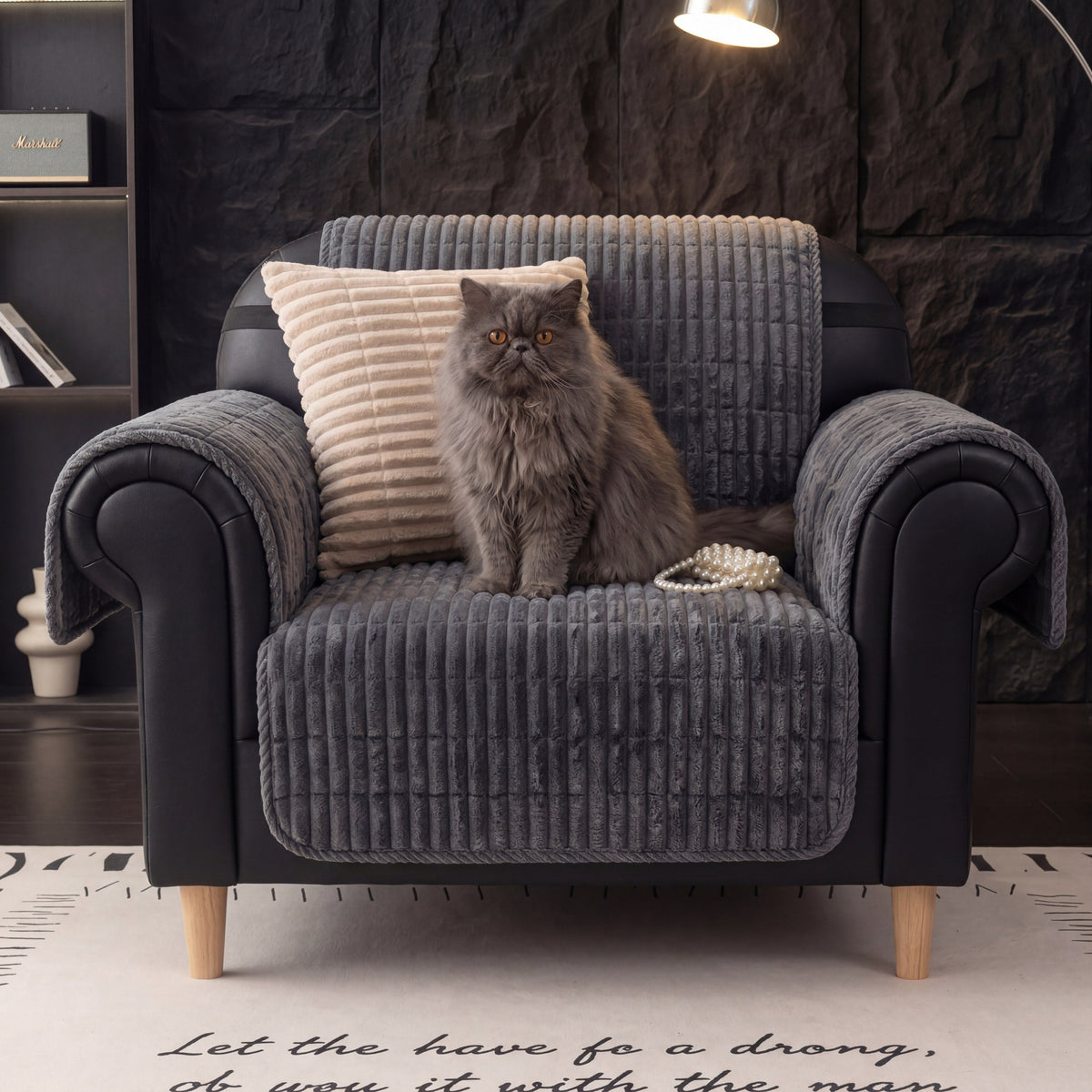 One-Piece Cozy Flannel Sofa Protector — Non-Slip Recliner Chair Cover